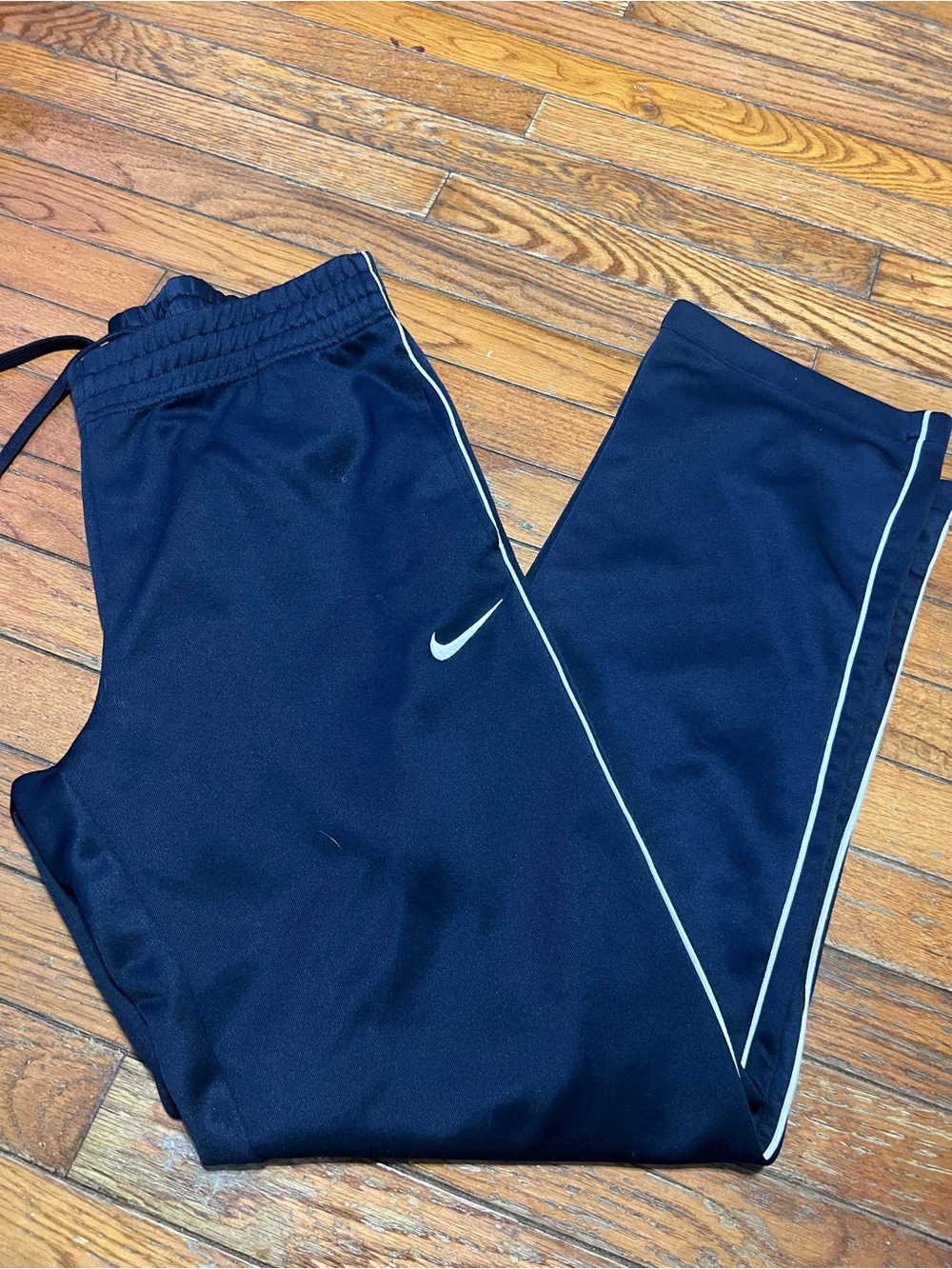 Nike Kids Navy Athletic Track Pants with White Piping size M men